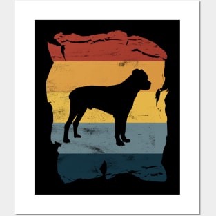 Cane Corso Distressed Vintage Retro Silhouette Posters and Art